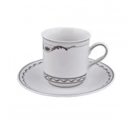 Чайная чашка 0,2 л с блюдцем "Роза и ленты" арт. 02120415-2275